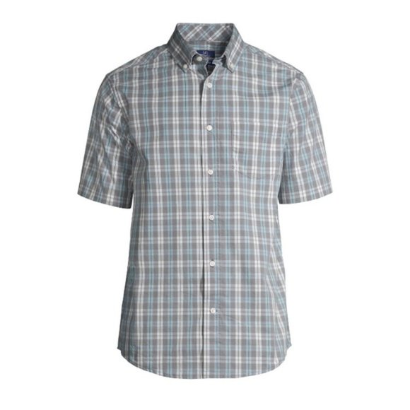 George Other - 🆕George Men’s Plaid Poplin Short Sleeve Shirt